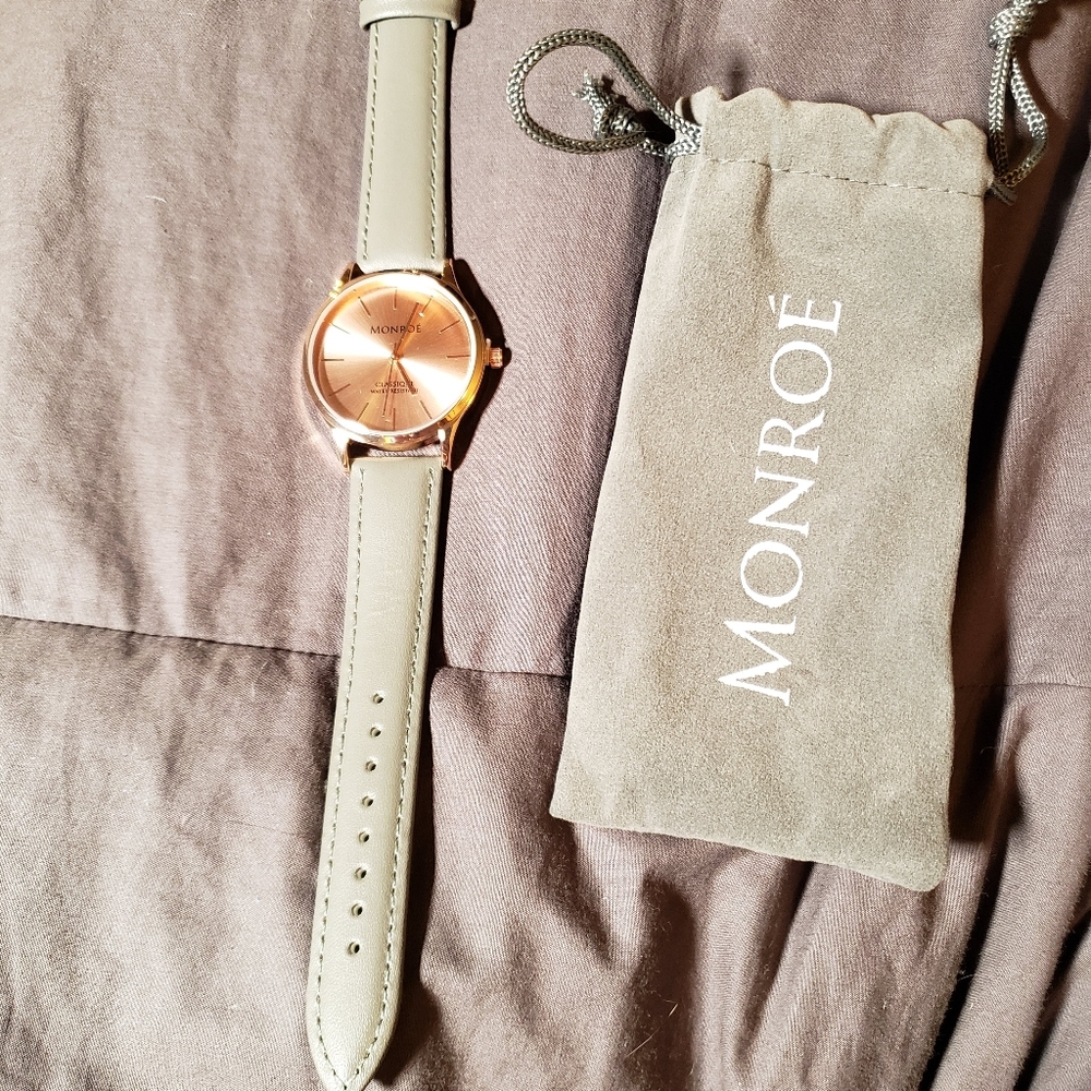 *NEW*Monroe Watch Rose Gold Charcoal Band